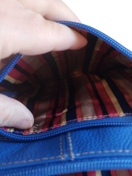 Tignanello Blue Leather Crossbody Purse - Picture 7 of 11